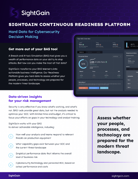 Datasheet about SightGain continuous readiness platform
